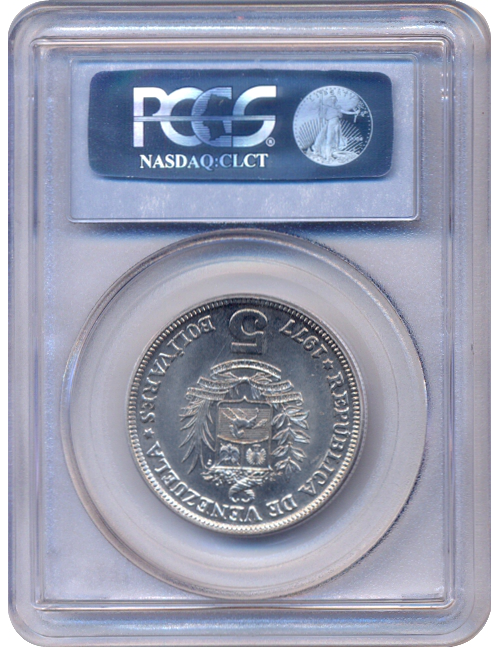 Moneda 5 Bolívares 1977 PCGS MS 65  - Numisfila