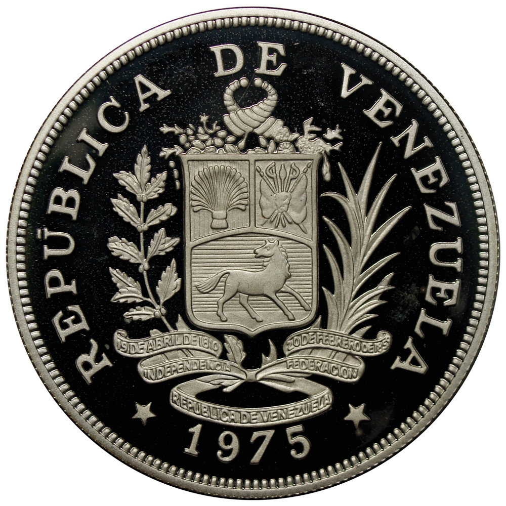 Replica Jaguar Moneda Proof 25 Bolívares 1975 Fauna  - Numisfila