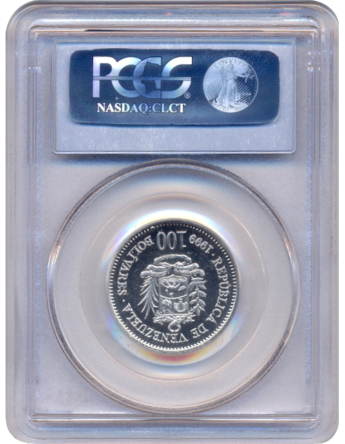 Moneda 100 Bolívares 1999 PCGS MS66  - Numisfila