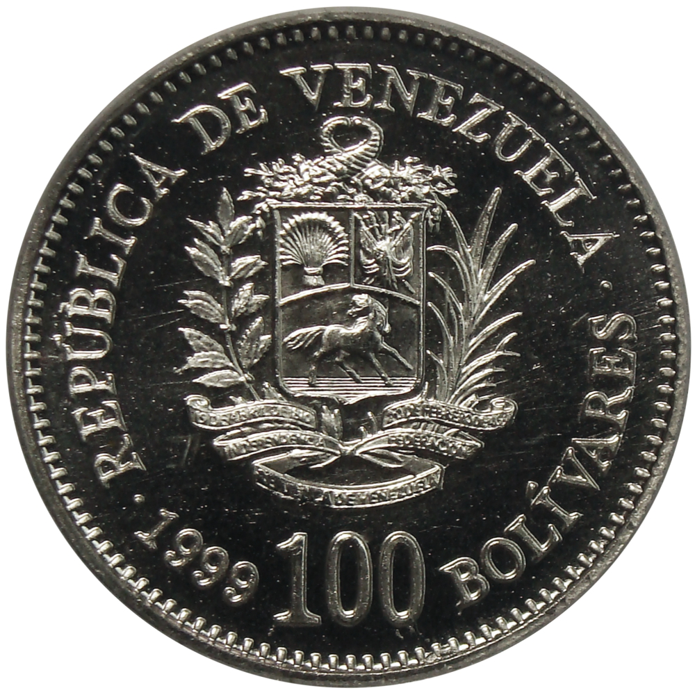 Moneda 100 Bolívares 1999 PCGS MS66  - Numisfila