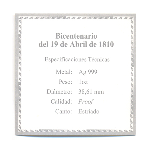 Moneda de Plata Alba de la Independencia 200 Bolívares 2010  - Numisfila