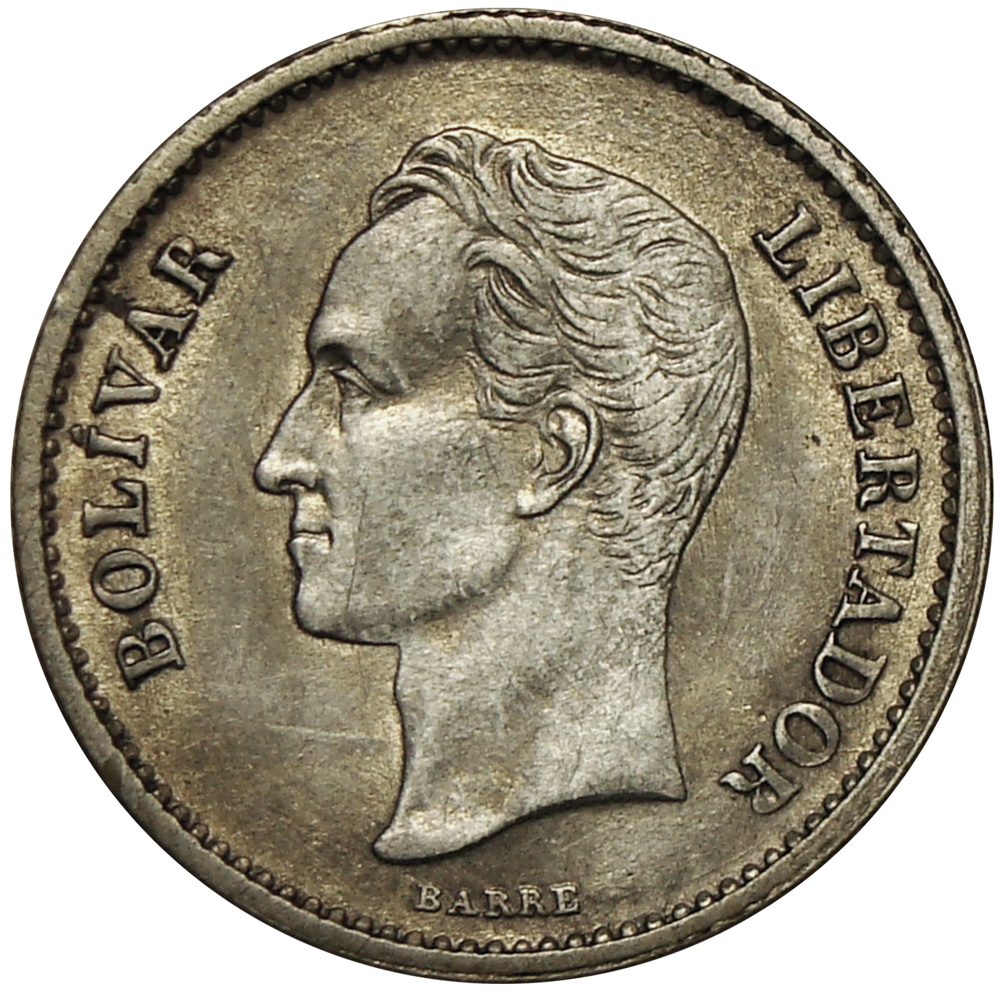 Moneda de Plata 25 Céntimos 1924 - ¼ Bolívar  - Numisfila