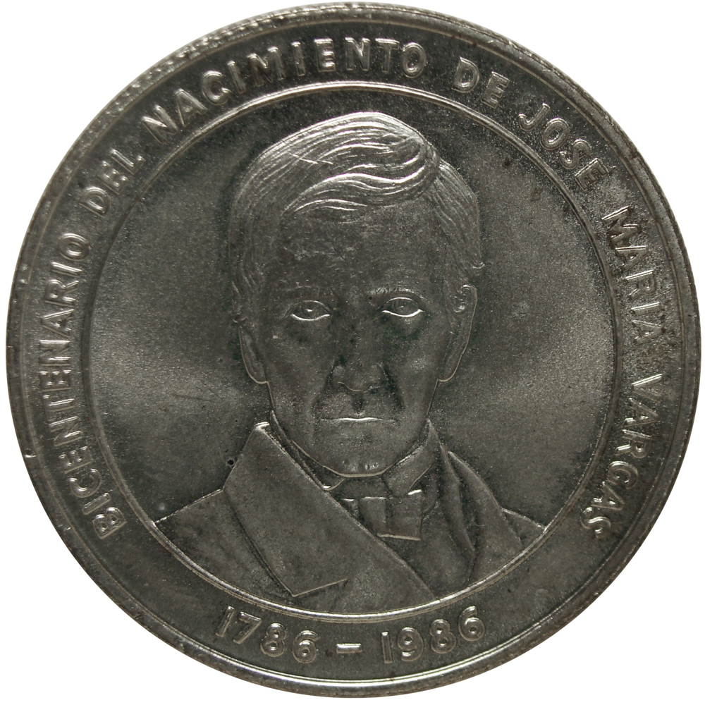 José María Vargas 100 Bolívares 1986 Moneda de Plata Conmemorativa  - Numisfila
