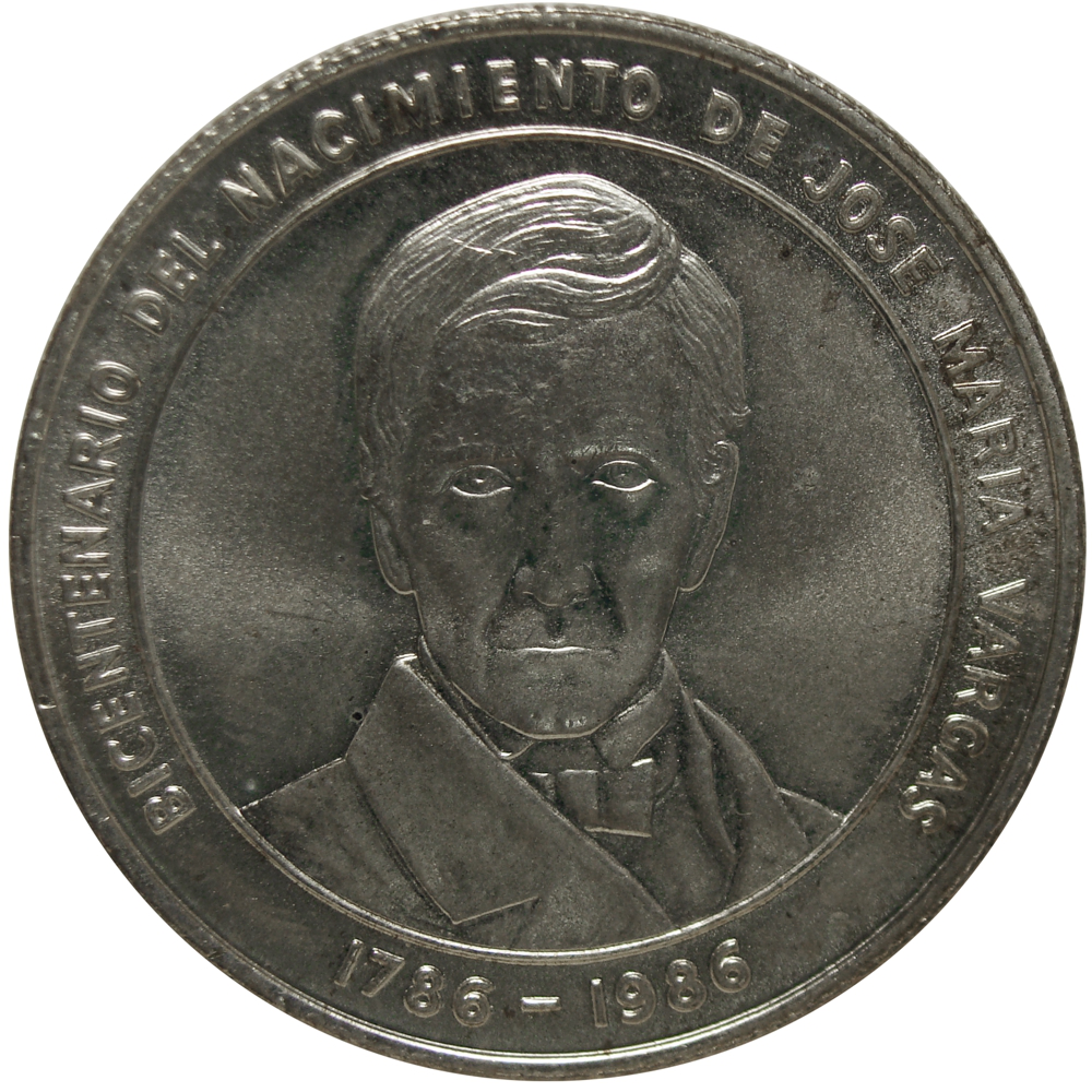 José María Vargas 100 Bolívares 1986 Moneda de Plata Conmemorativa   - Numisfila