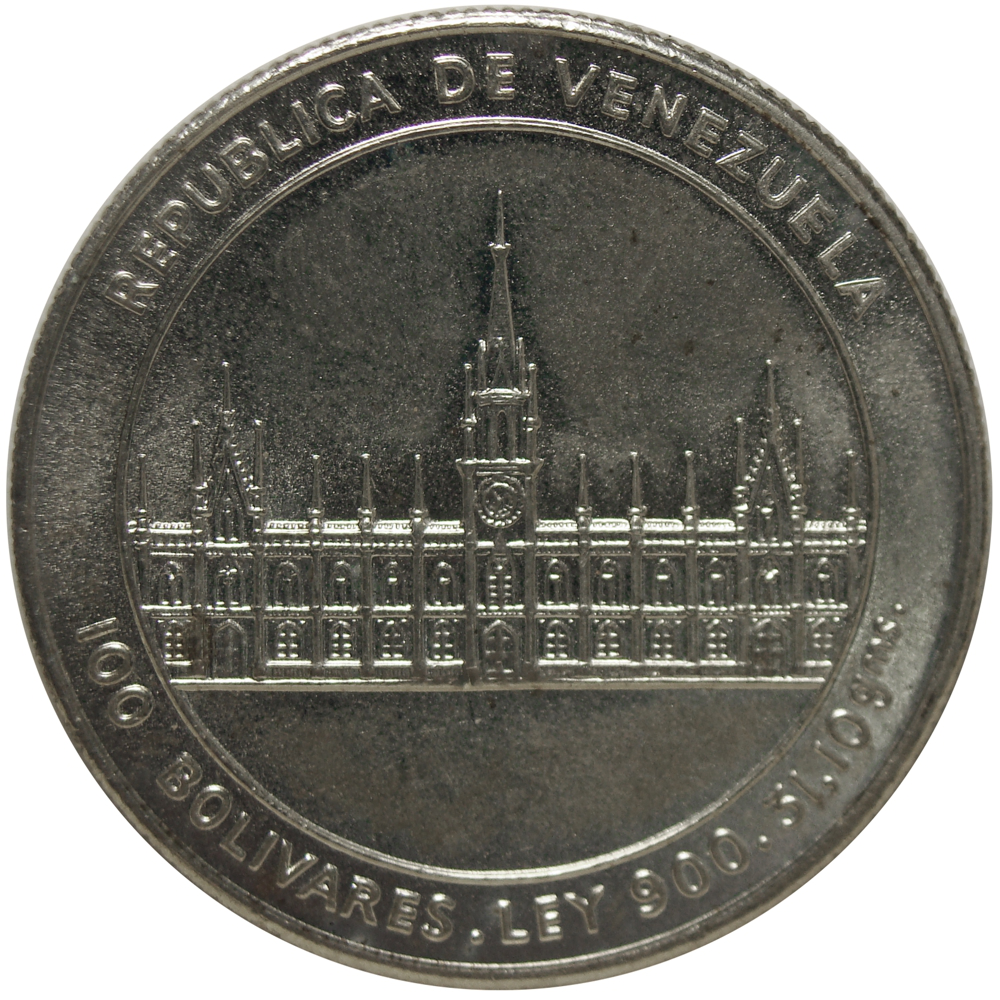 José María Vargas 100 Bolívares 1986 Moneda de Plata Conmemorativa   - Numisfila