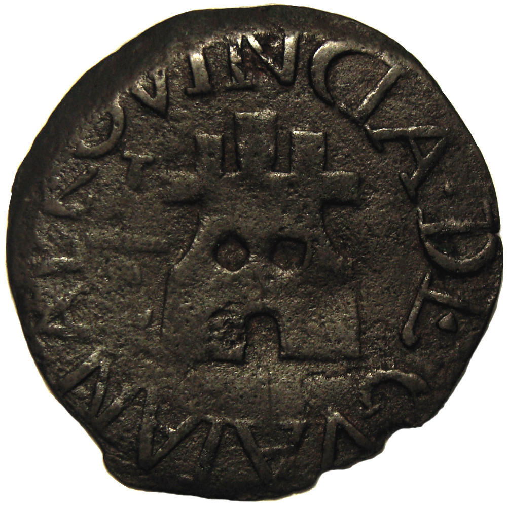 Moneda Provincia de Guayana ½ Real 1815 Variante 5 Acostado  - Numisfila