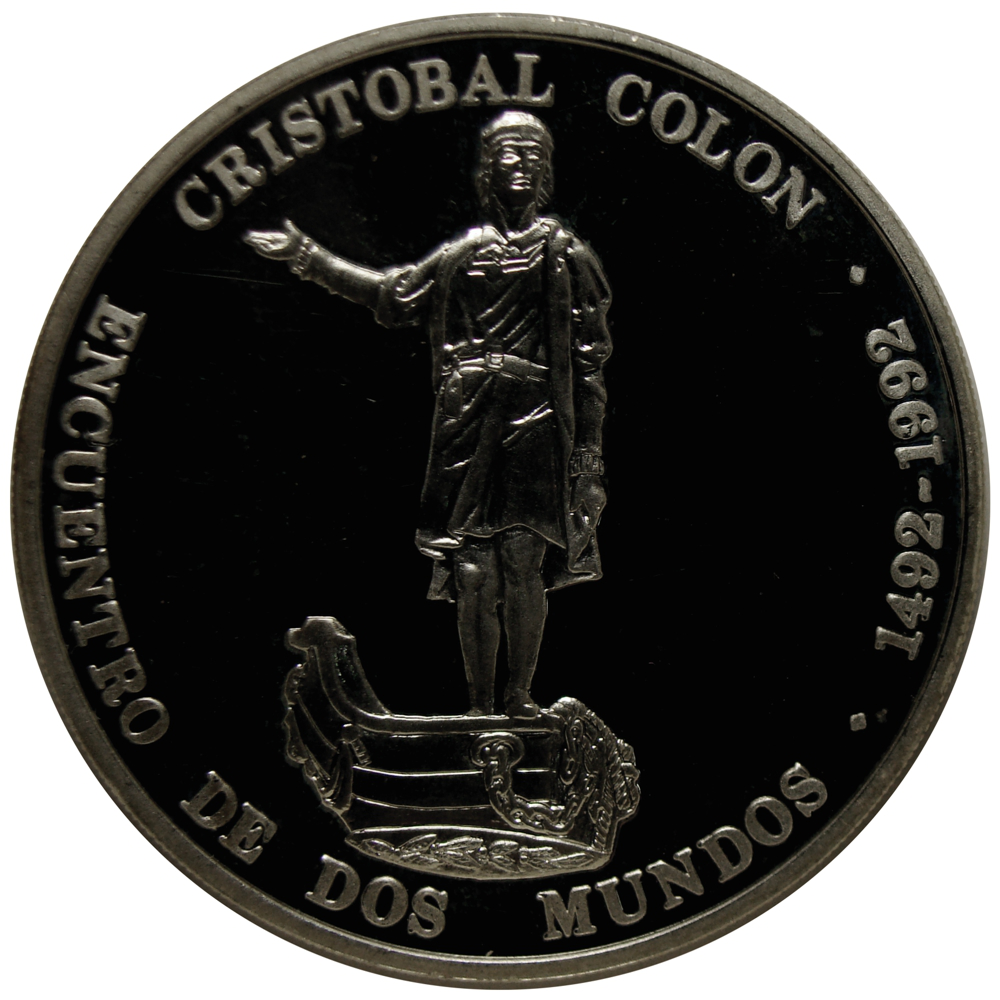 Moneda 1100 Bolívares Cristóbal Colón 1991 Encuentro de Dos Mundos - Numisfila