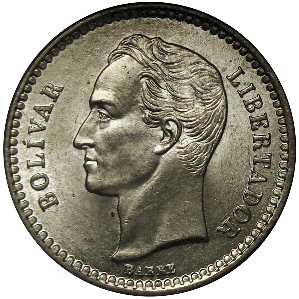 50 Céntimos Moneda de Plata ½ Bolívar - Real 1935  - Numisfila