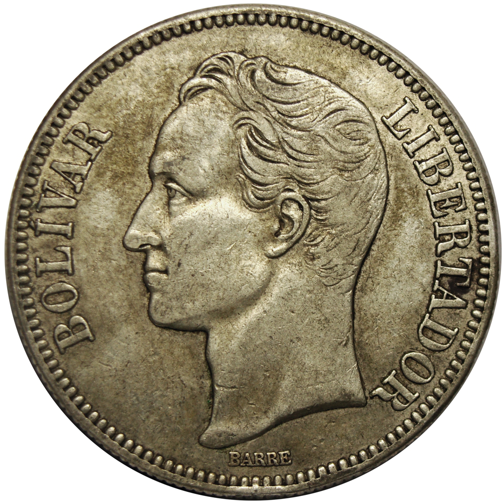 Moneda de Plata 5 Bolívares Fuerte 1936  - Numisfila
