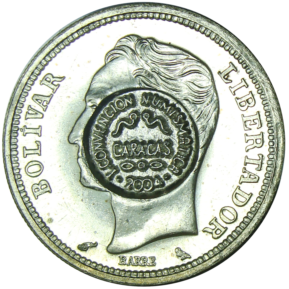 Resello sobre Bolivar 1965 I Convención Numismática Caracas 2004 - Numisfila