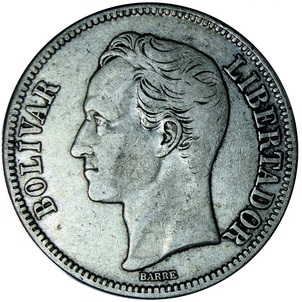 Moneda de Plata 5 Bolívares - Fuerte 1929  - Numisfila