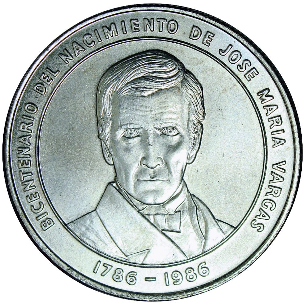 Moneda de Plata José María Vargas 100 Bolívares 1986 Conmemorativa  - Numisfila