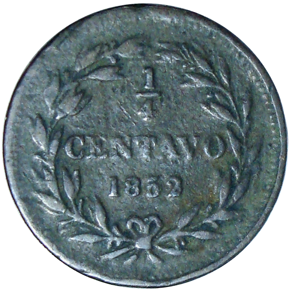 Moneda ¼ Centavo Monaguero 1852 No Heaton  - Numisfila
