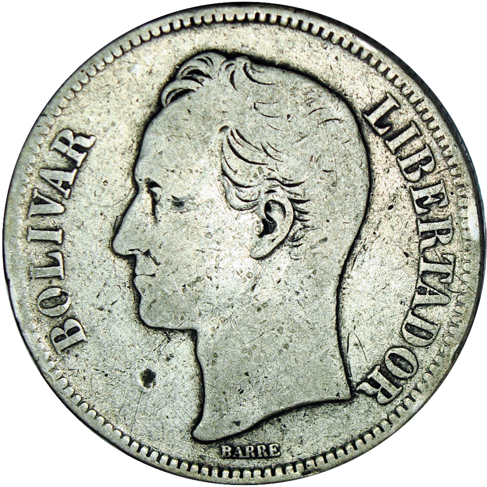 Moneda de Plata 5 Bolívares - Fuerte 1889  - Numisfila