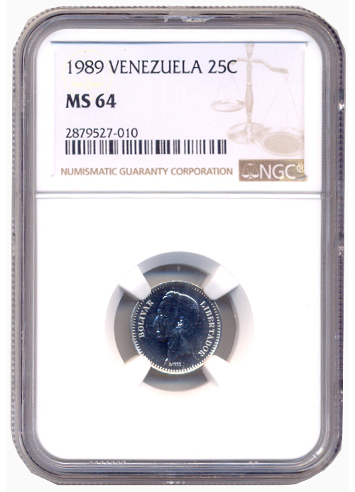 Moneda 25 Céntimos - Medio 1989 NGC MS 64 - Numisfila