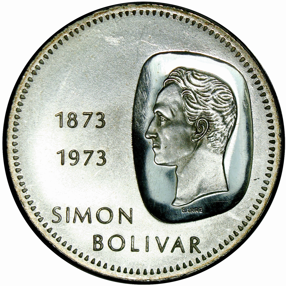 Moneda 10 Bolívares Doblón 1973 Canto Al Derecho - Numisfila