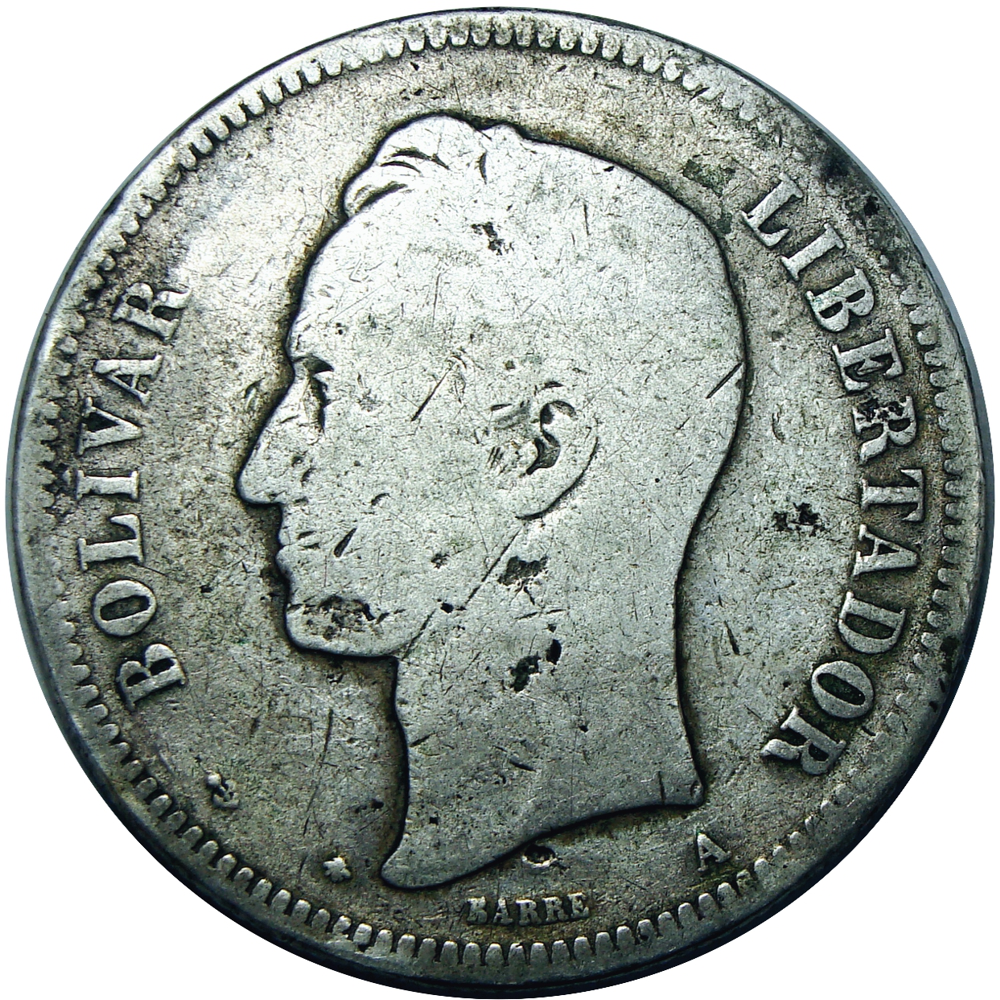 Moneda 50 Centavos 1874 Ceca Adentro - 5 Reales  - Numisfila
