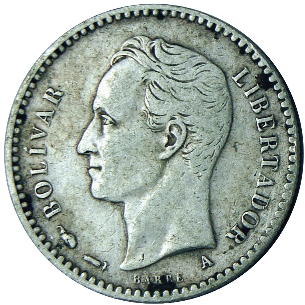 50 Céntimos 1893 Moneda de Plata ½ Bolívar - Real  - Numisfila