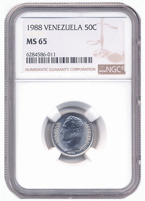 Moneda 50 Céntimos 1988 Encapsula por NGC MS65 - Numisfila