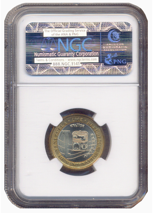 Moneda Bimetálica Bolívar 2007 NGC MS67  - Numisfila
