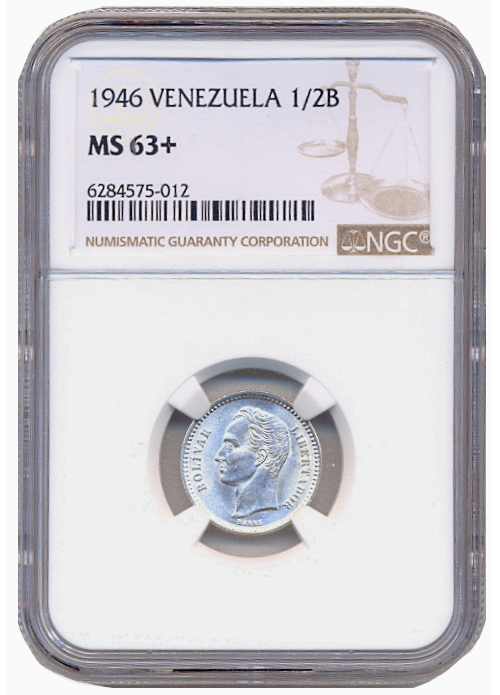 Bello Real Moneda de Plata 50 Céntimos 1946 NGC MS 63+  - Numisfila