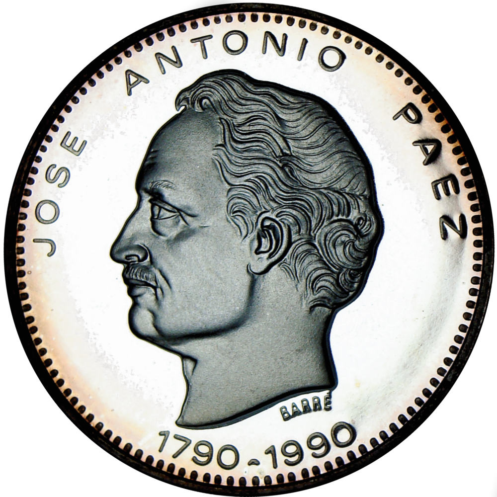 Moneda 500 Bolívares José Antonio Páez 1990 Conmemorativa - Numisfila