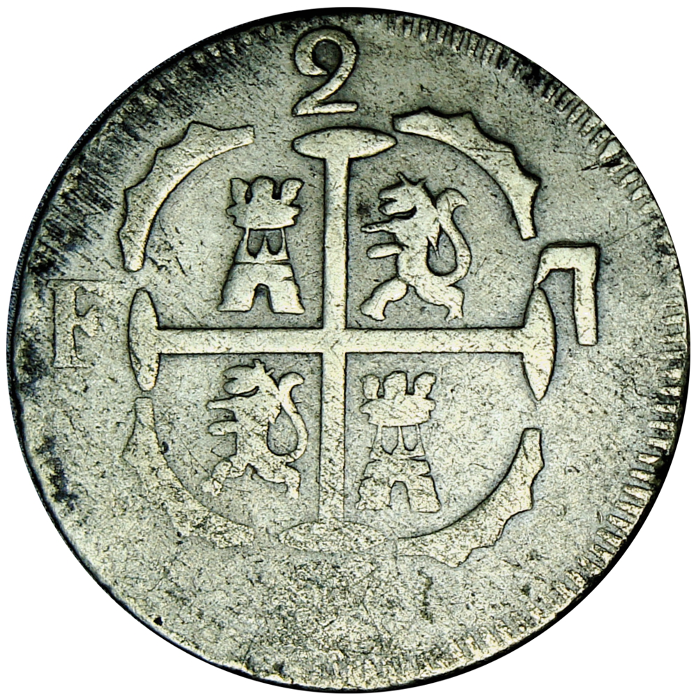 Replica Moneda Caracas 2 Reales 1821 - Unos Al Derecho B.S. Castillo León Morillera  - Numisfila