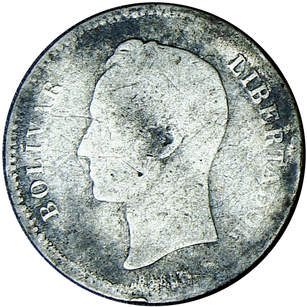 Moneda 20 Centimos -  1/5 de Bolívar 1879 Reverso Letras Gruesas  - Numisfila