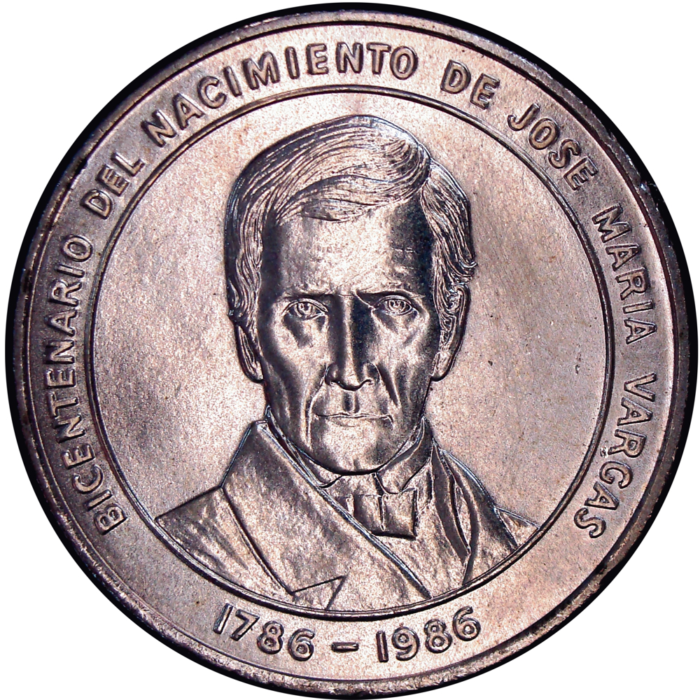 Moneda de Plata José María Vargas 100 Bolívares 1986 Conmemorativa - Numisfila