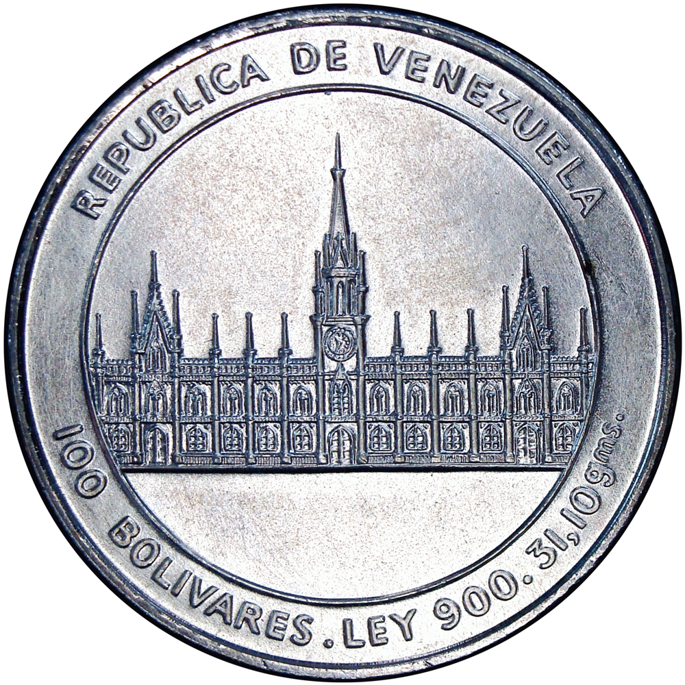 Moneda de Plata José María Vargas 100 Bolívares 1986 Conmemorativa  - Numisfila