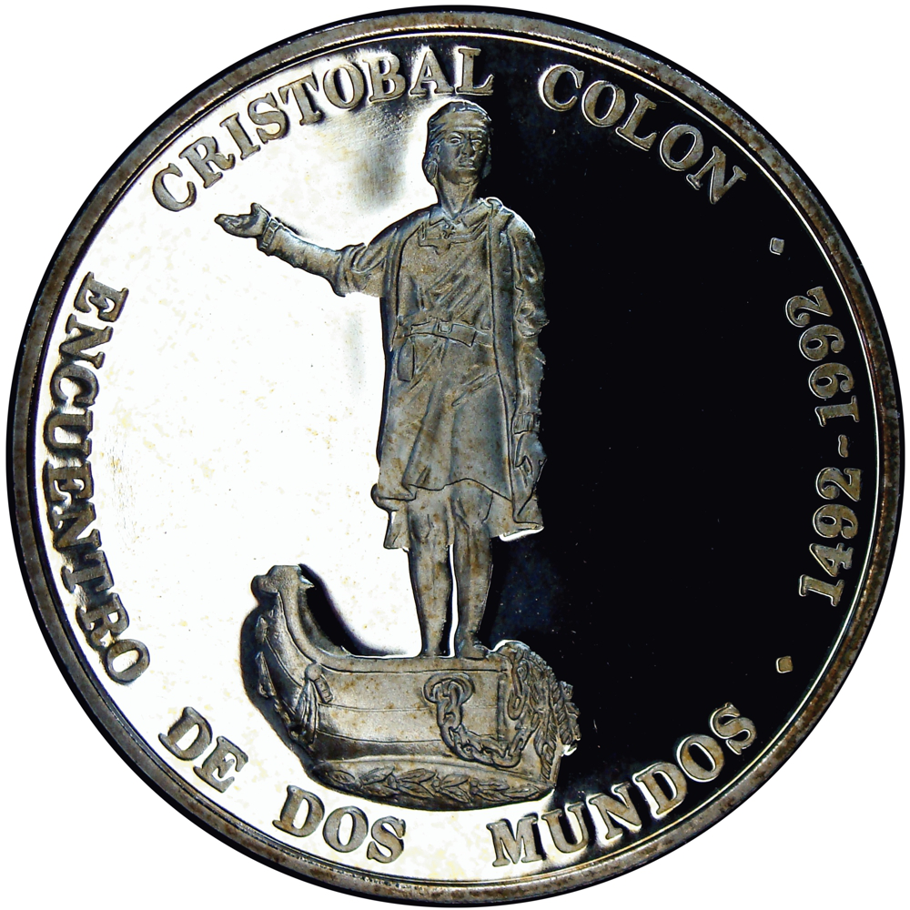 Venezuela 1100 Bolívares 1991 Encuentro de Dos Mundos Cristóbal Colón Moneda de Plata - Numisfila