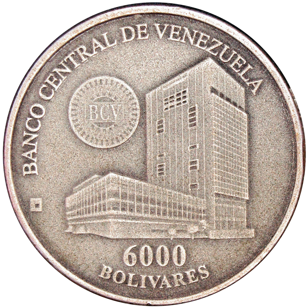 Moneda de Plata 6000 Bolívares 2001 Casa de la Moneda de Maracay  - Numisfila