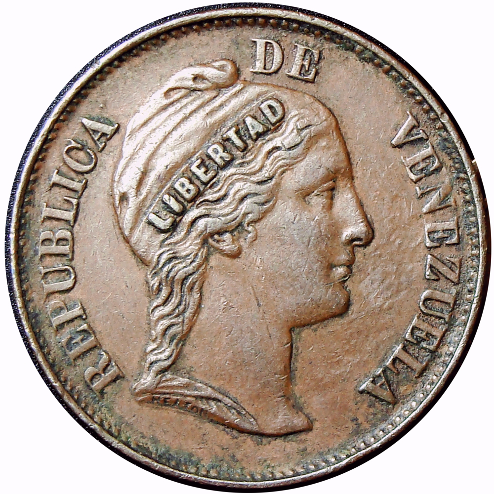 Moneda Centavo Monaguero 1858 Libertad en Relieve - Numisfila