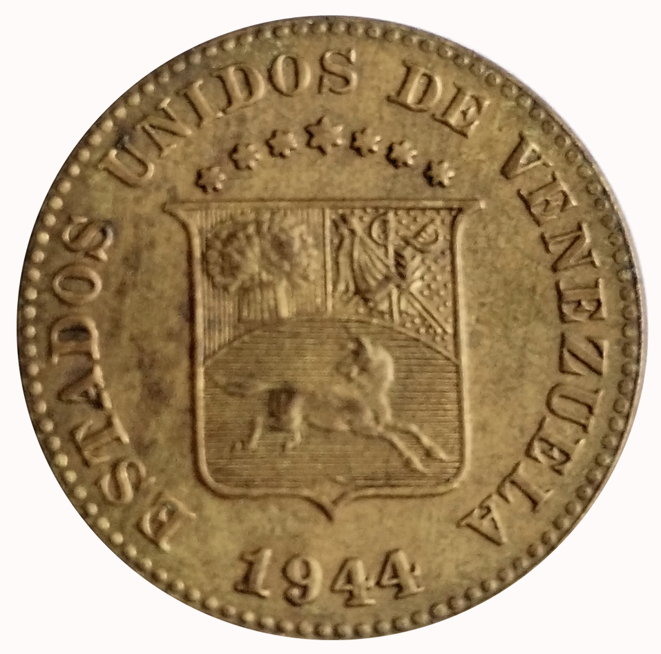 Venezuela Moneda 5 Céntimos 1944 - Puya Amarilla  - Numisfila