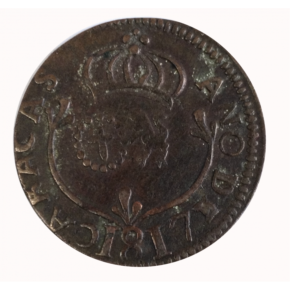 Moneda Caracas ¼ Real 1817 Fecha Grande 7 Alineado - ¼ Sin quebrado de fracción - Numisfila