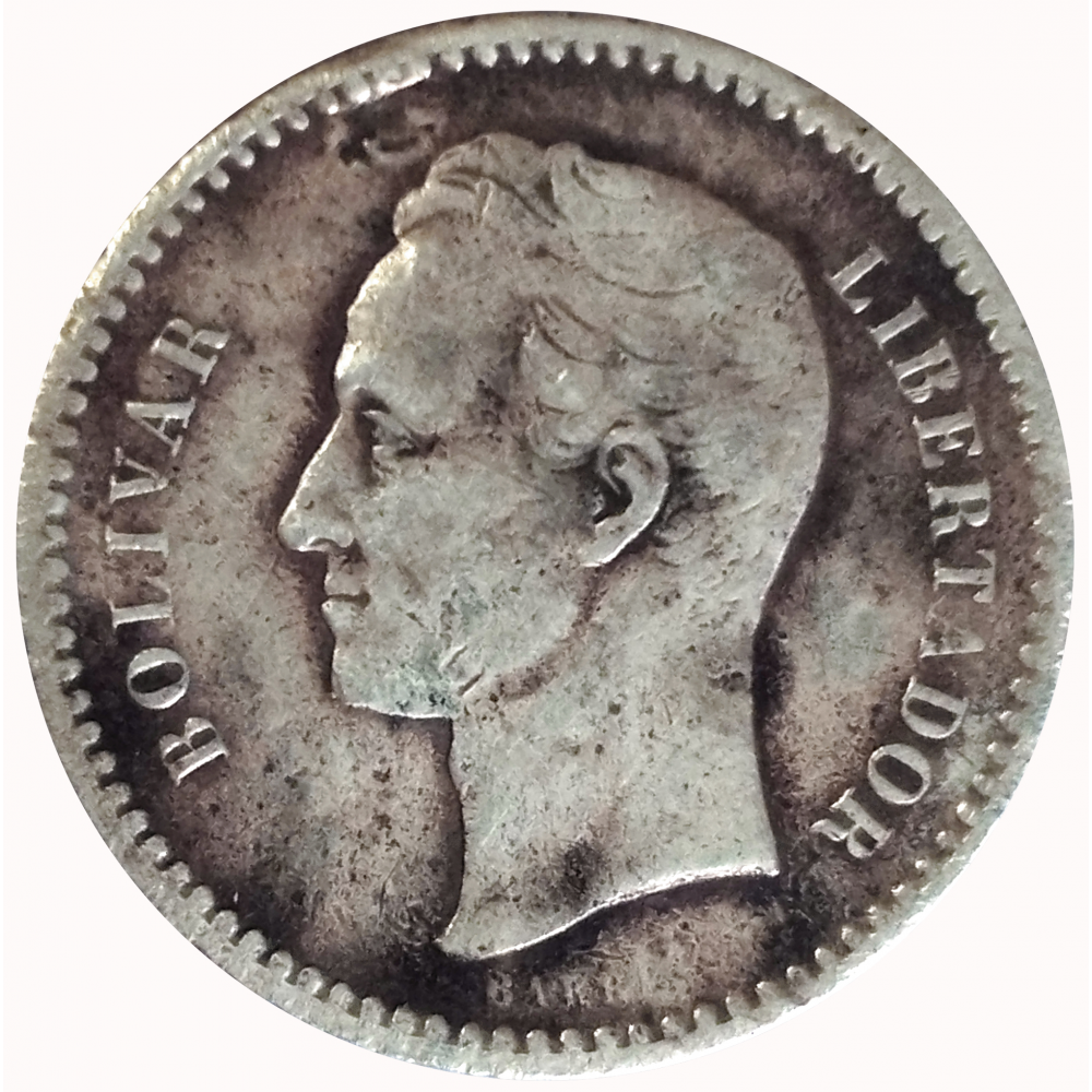 Moneda de Plata Venezuela 50 Céntimos 1879 - ½ Bolívar  - Numisfila