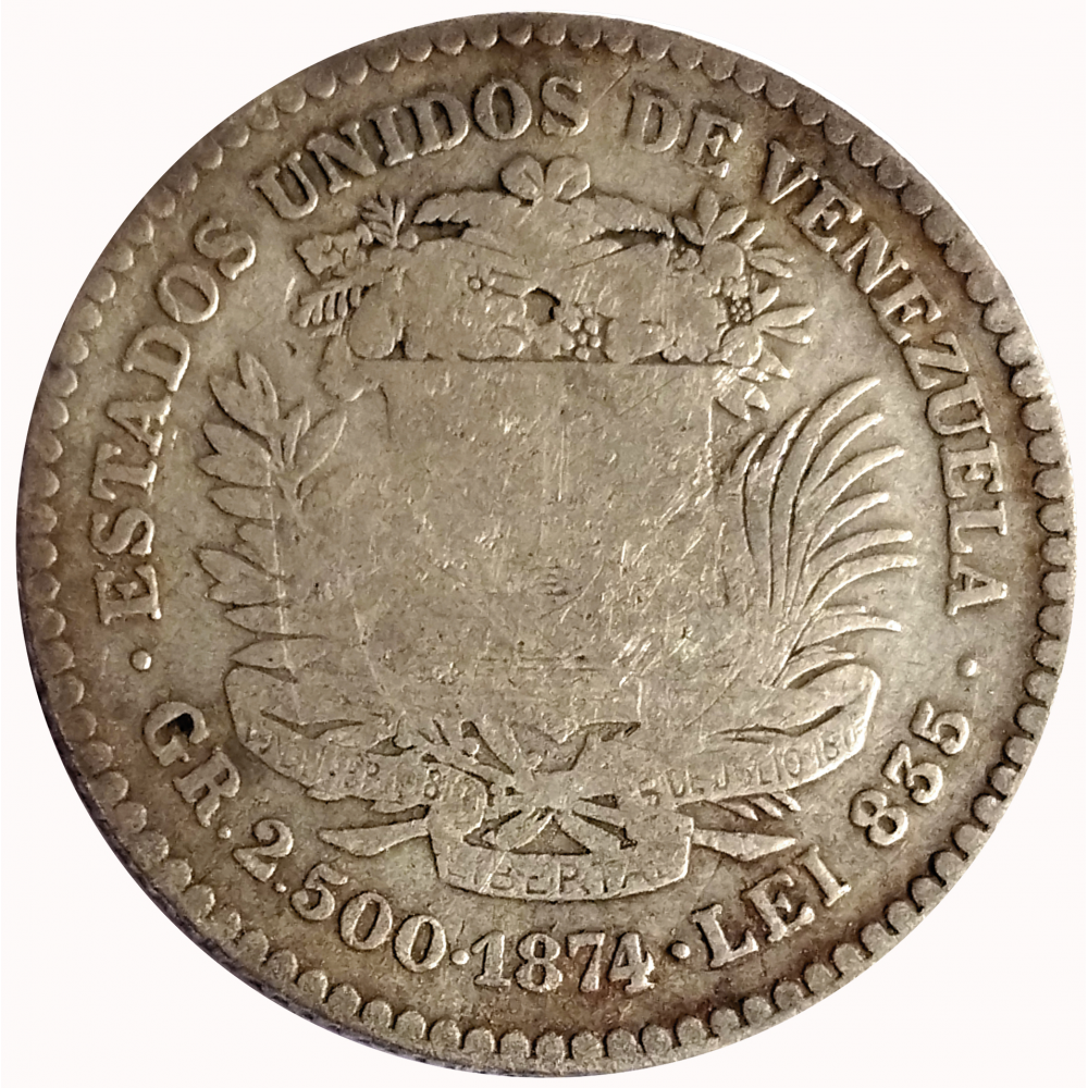 Real Moneda 10 Centavos 1874 Variante A Romana - Numisfila
