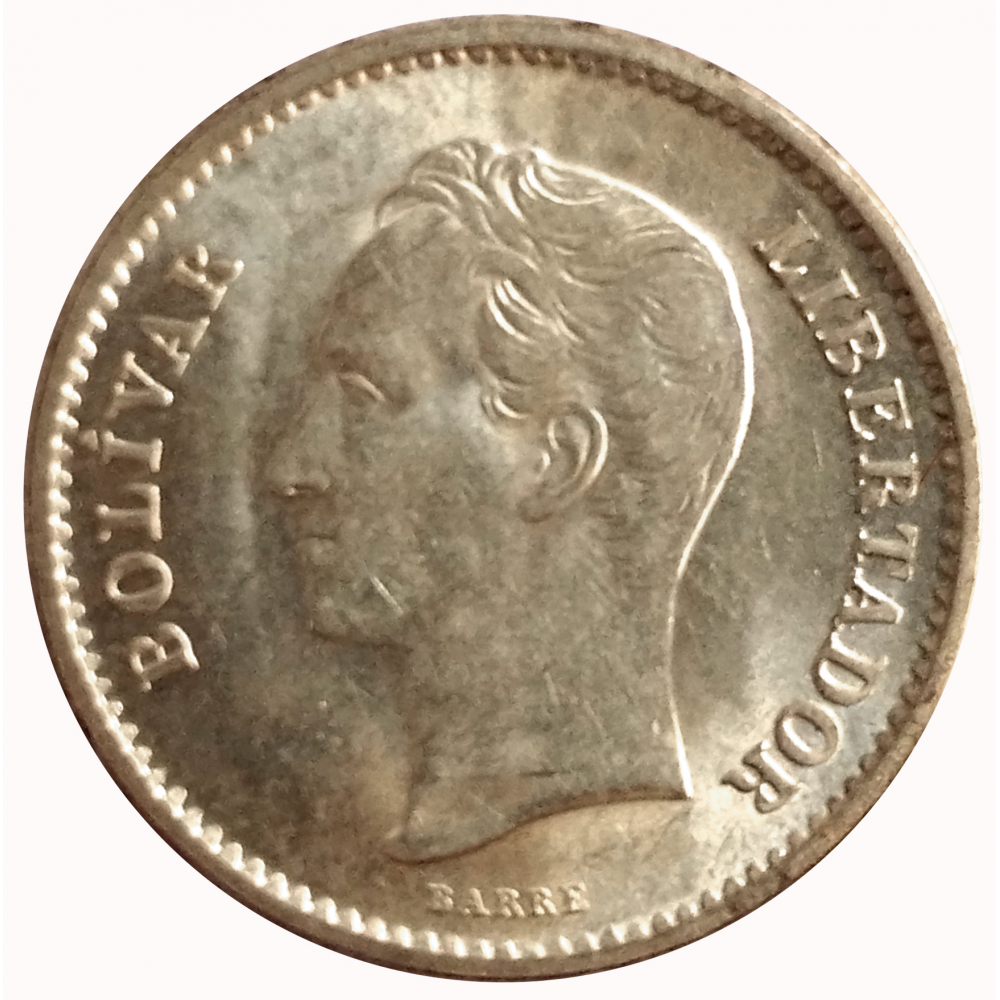 Moneda de Plata 25 Céntimos 1944 Medio - ¼ de Bolívar   - Numisfila