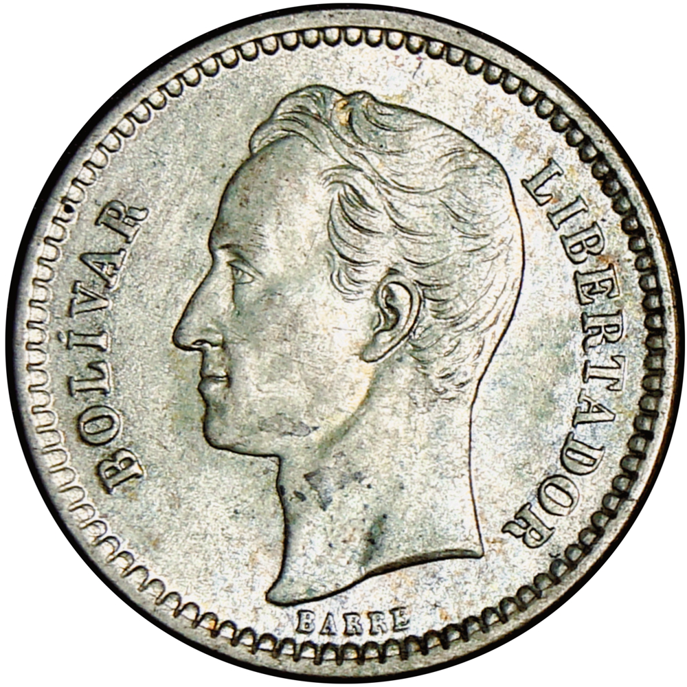 Moneda 50 Céntimos 1945 Real de Plata - ½ Bolívar  - Numisfila