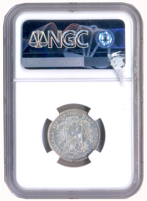 Moneda de Plata 1 Bolívar 1911 - 1er 1 y 9 Cercanos NGC XF 40  - Numisfila
