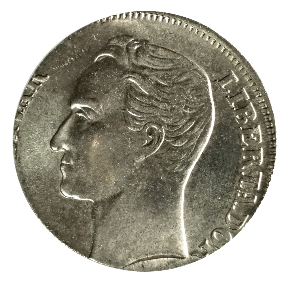 Error Moneda 2 Bolívares 1967 sobre cospel de 1 Bolívar  - Numisfila