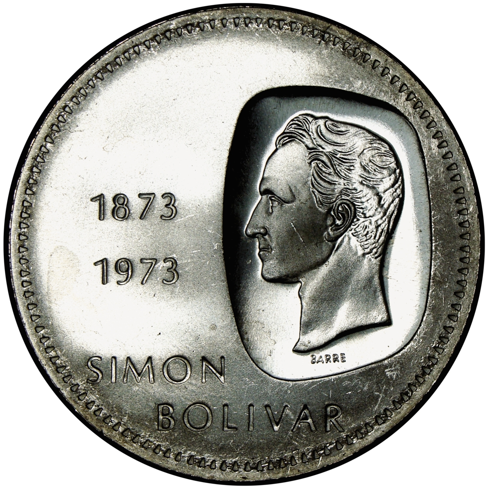 Moneda 10 Bolívares Doblón 1973 Canto al Derecho - Numisfila