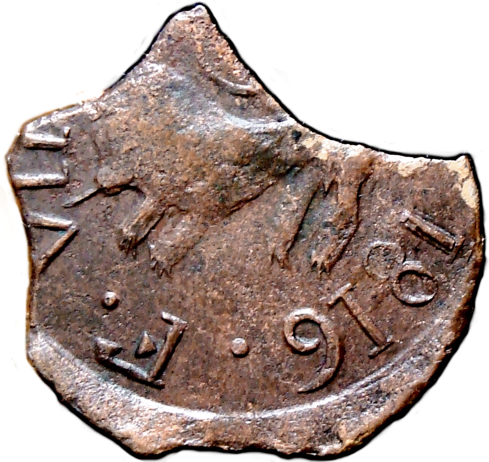 Moneda Guayana ½ Real 1816 Variante 6 Abierto Clip - Numisfila