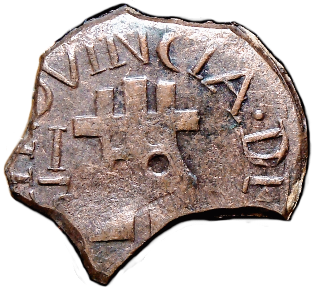 Moneda Guayana ½ Real 1816 Variante 6 Abierto Clip  - Numisfila