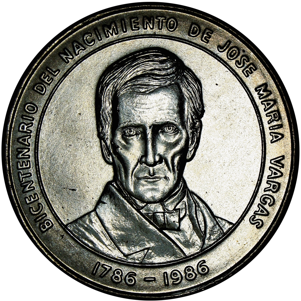 Moneda de Plata José María Vargas 100 Bolívares 1986 Conmemorativa - Numisfila