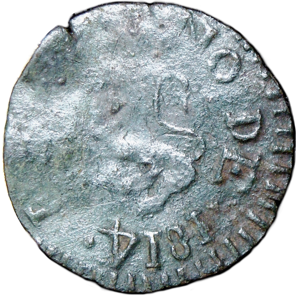 Moneda Provincia Guayana ½ Real 1814 Variante 4 Grande y Bajo - Numisfila