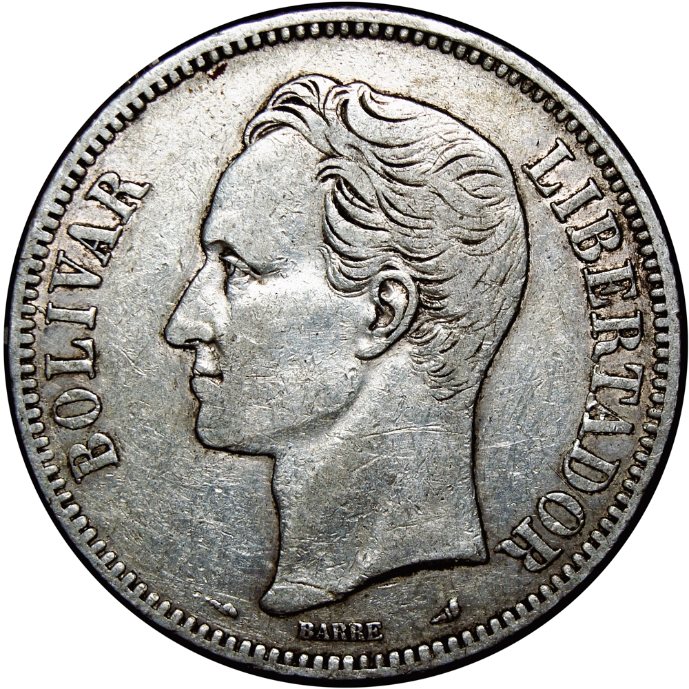 Moneda de Plata 5 Bolívares - Fuerte 1905  - Numisfila
