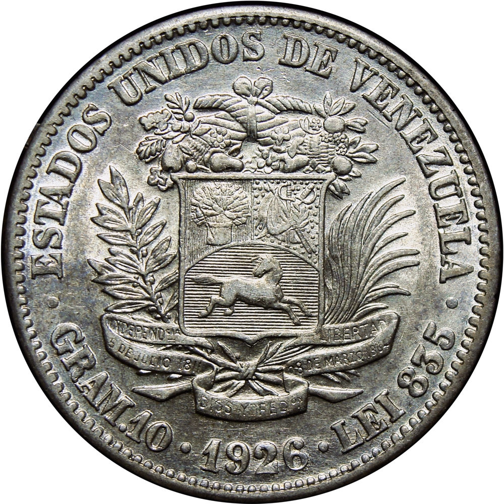 Hermosa Moneda de Plata 2 Bolívares 1926  - Numisfila