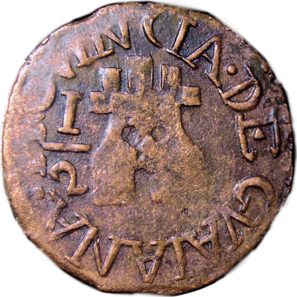 Moneda Guayana ½ Real 1815 Variante 5 Inclinado  - Numisfila