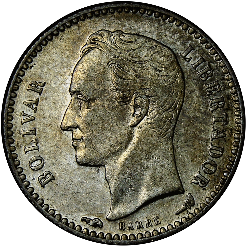Moneda de Plata 50 Céntimos 1900 Con Ceca  ½ Bolívar - Real  - Numisfila